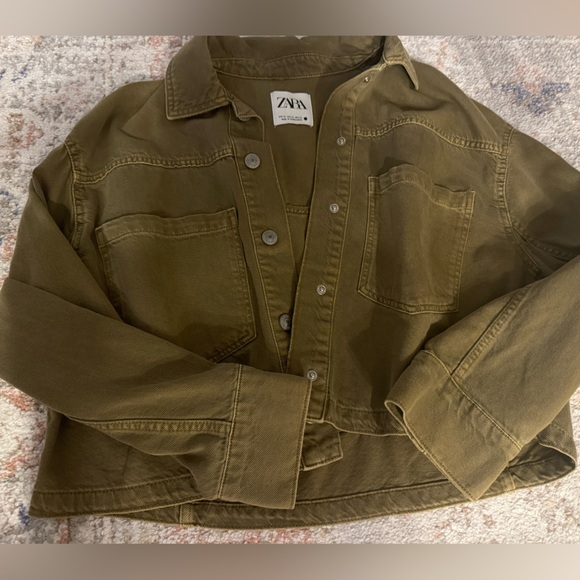 Zara 100% cotton cropped denim jacket - Picture 1 of 4
